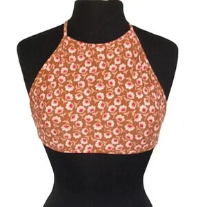 Aerie Boho Floral Cropped Bralette Top Size L